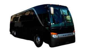 Long Island coach bus service rental for hire featuring a 56 passenger luxury coach with onboard bathroom for group travel
