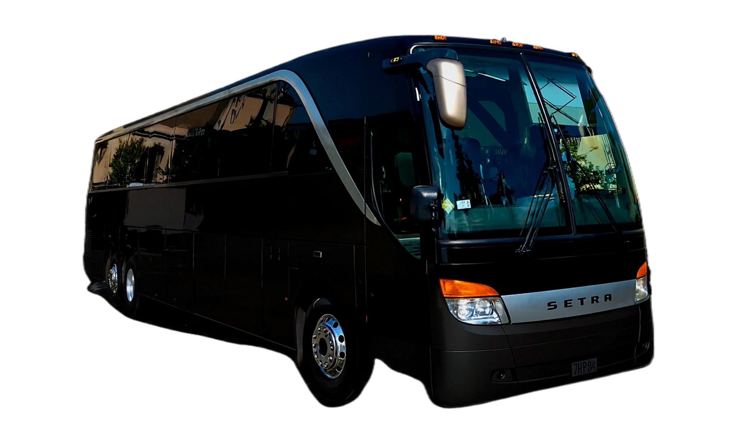 Long Island coach bus service rental for hire featuring a 56 passenger luxury coach with onboard bathroom for group travel