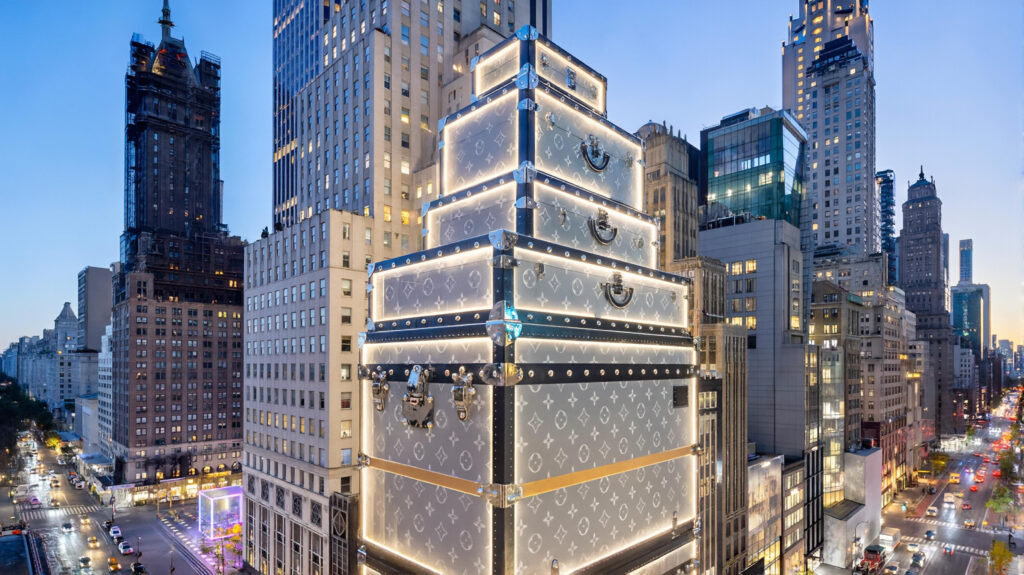 Louis Vuitton suitcase-style building featured on a private Luxury Manhattan shopping and fashion tour