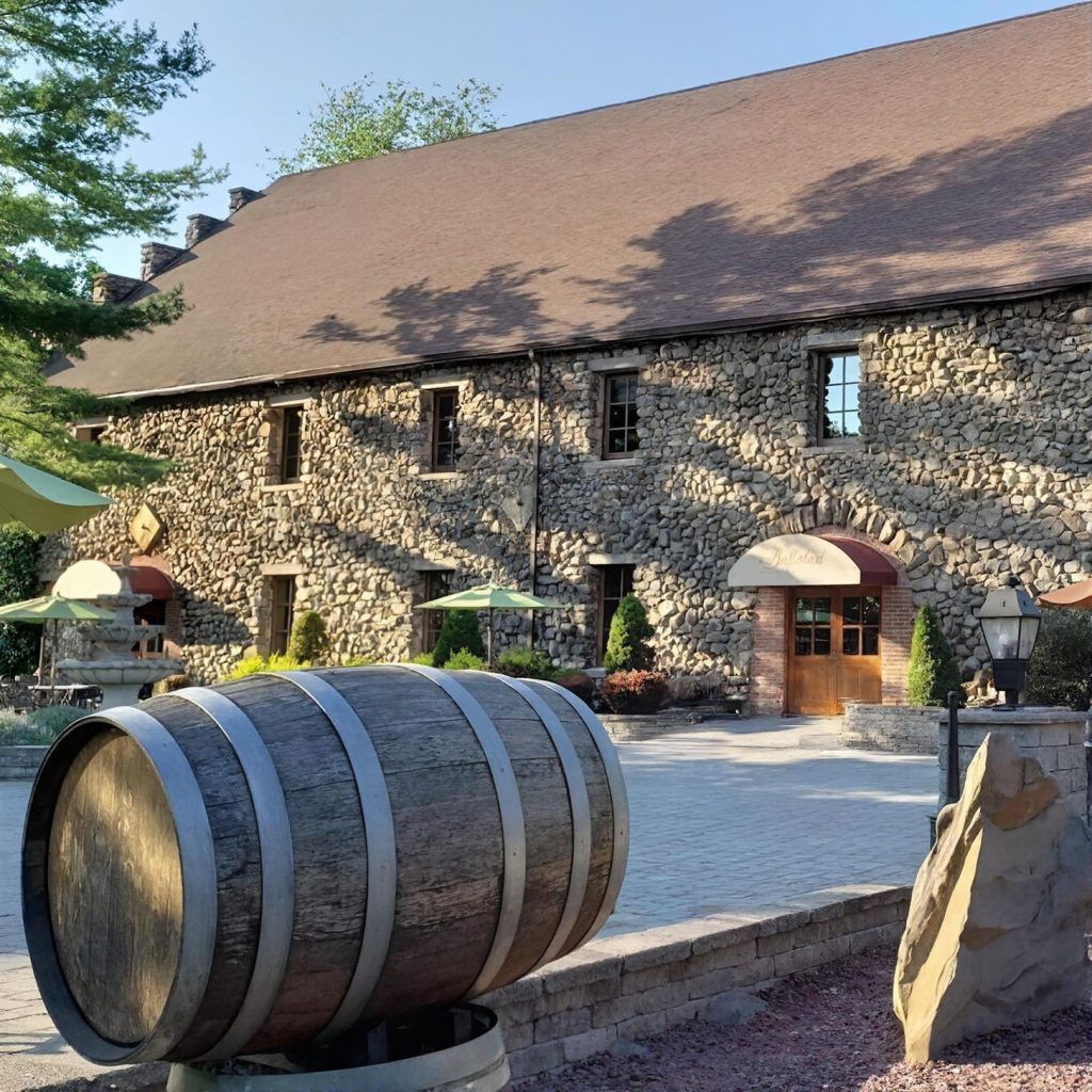 Winery house at Brotherhood Winery in the Hudson Valley during a chauffeured wine tasting tour from Long Island.